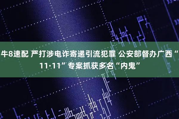牛8速配 严打涉电诈寄递引流犯罪 公安部督办广西“11·11”专案抓获多名“内鬼”