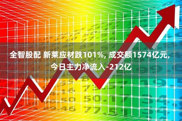 全智股配 新莱应材跌101%, 成交额1574亿元, 今日主力净流入-212亿