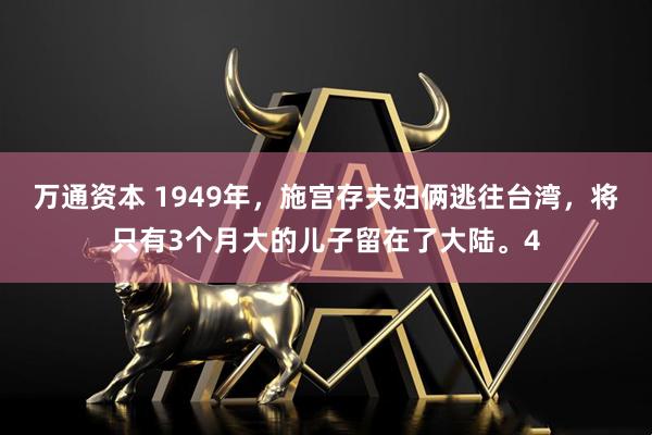 万通资本 1949年，施宫存夫妇俩逃往台湾，将只有3个月大的儿子留在了大陆。4
